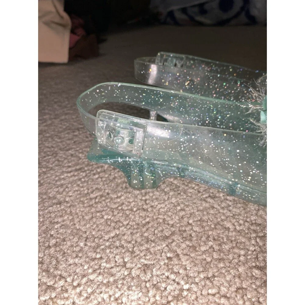 Disney Frozen Elsa Glitter Sparkle Dress Up Jelly Shoes Snowflake - Picture 2 of 7